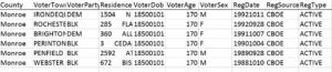 Table 2 Example overage voters from Monroe county
