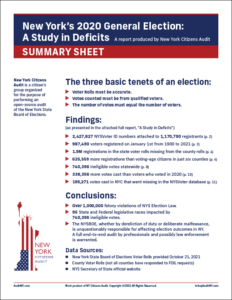 Deficits Reports Summary Sheet